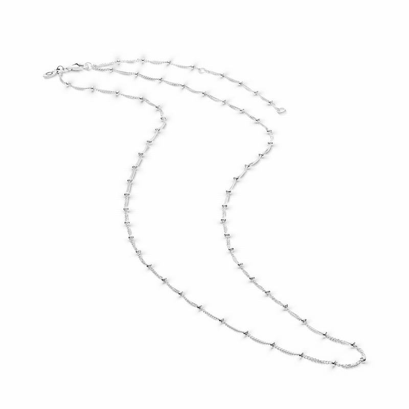 Pandora Silver Beaded Necklace Chain - Sterling Silver - Canada | AG4168QH